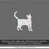 HLG93 Hologram Beyaz Kedi Etiketi