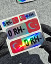 HLGBT01 Hologram 0 Rh Negatif (-) Kan Grubu Etiket Seti