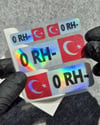 HLGBT01 Hologram 0 Rh Negatif (-) Kan Grubu Etiket Seti