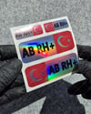 HLGBT07 Hologram AB Rh Pozitif (+) Kan Grubu Etiket Seti