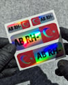 HLGBT08 Hologram AB Rh Negatif (-) Kan Grubu Etiket Seti