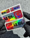 HLGBT08 Hologram AB Rh Negatif (-) Kan Grubu Etiket Seti