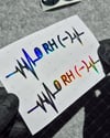 HLGBT41 Hologram Kalp Ritmi Desenli 0 Rh Negatif (-) Kan Grubu Etiketi 2 li Set