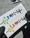 HLGBT41 Hologram Kalp Ritmi Desenli 0 Rh Negatif (-) Kan Grubu Etiketi 2 li Set