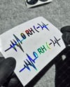 HLGBT41 Hologram Kalp Ritmi Desenli 0 Rh Negatif (-) Kan Grubu Etiketi 2 li Set