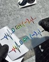HLGBT41 Hologram Kalp Ritmi Desenli 0 Rh Negatif (-) Kan Grubu Etiketi 2 li Set