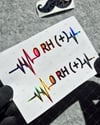 HLGBT42 Hologram Kalp Ritmi Desenli 0 Rh Pozitif (+) Kan Grubu Etiketi 2 li Set