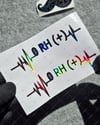 HLGBT42 Hologram Kalp Ritmi Desenli 0 Rh Pozitif (+) Kan Grubu Etiketi 2 li Set