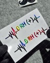 HLGBT42 Hologram Kalp Ritmi Desenli 0 Rh Pozitif (+) Kan Grubu Etiketi 2 li Set