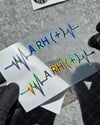 HLGBT43 Hologram Kalp Ritmi Desenli A Rh Pozitif (+) Kan Grubu Etiketi 2 li Set