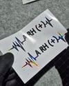 HLGBT43 Hologram Kalp Ritmi Desenli A Rh Pozitif (+) Kan Grubu Etiketi 2 li Set
