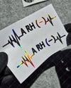 HLGBT44 Hologram Kalp Ritmi Desenli A Rh Negatif (-) Kan Grubu Etiketi 2 li Set