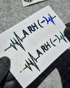 HLGBT44 Hologram Kalp Ritmi Desenli A Rh Negatif (-) Kan Grubu Etiketi 2 li Set