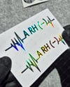 HLGBT44 Hologram Kalp Ritmi Desenli A Rh Negatif (-) Kan Grubu Etiketi 2 li Set