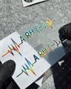 HLGBT44 Hologram Kalp Ritmi Desenli A Rh Negatif (-) Kan Grubu Etiketi 2 li Set