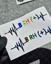 HLGBT45 Hologram Kalp Ritmi Desenli B Rh Pozitif (+) Kan Grubu Etiketi 2 li Set