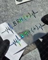 HLGBT45 Hologram Kalp Ritmi Desenli B Rh Pozitif (+) Kan Grubu Etiketi 2 li Set