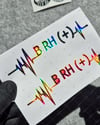 HLGBT45 Hologram Kalp Ritmi Desenli B Rh Pozitif (+) Kan Grubu Etiketi 2 li Set