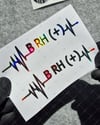 HLGBT45 Hologram Kalp Ritmi Desenli B Rh Pozitif (+) Kan Grubu Etiketi 2 li Set