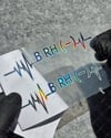 HLGBT46 Hologram Kalp Ritmi Desenli B Rh Negatif (-) Kan Grubu Etiketi 2 li Set