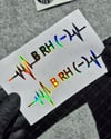 HLGBT46 Hologram Kalp Ritmi Desenli B Rh Negatif (-) Kan Grubu Etiketi 2 li Set