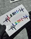 HLGBT46 Hologram Kalp Ritmi Desenli B Rh Negatif (-) Kan Grubu Etiketi 2 li Set