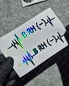 HLGBT46 Hologram Kalp Ritmi Desenli B Rh Negatif (-) Kan Grubu Etiketi 2 li Set