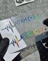 HLGBT47 Hologram Kalp Ritmi Desenli AB Rh Pozitif (+) Kan Grubu Etiketi 2 li Set