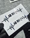 HLGBT47 Hologram Kalp Ritmi Desenli AB Rh Pozitif (+) Kan Grubu Etiketi 2 li Set