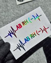 HLGBT48 Hologram Kalp Ritmi Desenli AB Rh Negatif (-) Kan Grubu Etiketi 2 li Set