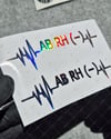 HLGBT48 Hologram Kalp Ritmi Desenli AB Rh Negatif (-) Kan Grubu Etiketi 2 li Set