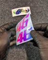 LMT10 Mavi Mor Renk Geçişli Özel Seri 46 Numara Sticker 2li Set