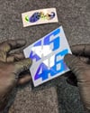 LMT10 Mavi Mor Renk Geçişli Özel Seri 46 Numara Sticker 2li Set