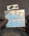 LMT10 Mavi Mor Renk Geçişli Özel Seri 46 Numara Sticker 2li Set