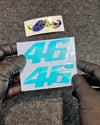 LMT10 Mavi Mor Renk Geçişli Özel Seri 46 Numara Sticker 2li Set