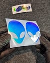 LMT12 Mavi Mor Renk Geçişli Özel Seri Uzaylı Stickerı 2li Set