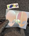 LMT13 Turuncu Pembe Renk Geçişli Özel Seri Uzaylı Stickerı 2li Set