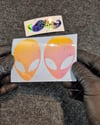 LMT13 Turuncu Pembe Renk Geçişli Özel Seri Uzaylı Stickerı 2li Set