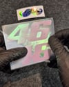 LMT15 Turuncu Pembe Renk Geçişli Özel Seri 46 Numara Sticker 2li Set