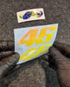 LMT15 Turuncu Pembe Renk Geçişli Özel Seri 46 Numara Sticker 2li Set