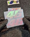 LMT15 Turuncu Pembe Renk Geçişli Özel Seri 46 Numara Sticker 2li Set