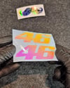LMT15 Turuncu Pembe Renk Geçişli Özel Seri 46 Numara Sticker 2li Set