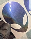 LMT38 Limited Edition Mavi Galaksi Efektli Alien Stickerı 2li Set