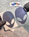LMT38 Limited Edition Mavi Galaksi Efektli Alien Stickerı 2li Set