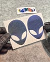LMT38 Limited Edition Mavi Galaksi Efektli Alien Stickerı 2li Set