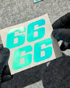 LMT44 Numara Seçenekli Mavi Mor Renk Geçişli 2li Set Numara Stickerı
