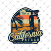 MSL115 California Beach Surf Etiketi