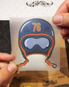MSL33 Mavi Vintage Kask Etiketi