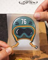 MSL34 Yesil No 76 Vintage Kask Etiketi
