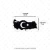 RFBK33 Siyah Reflektif Ay Yıldızlı Türkiye Haritası